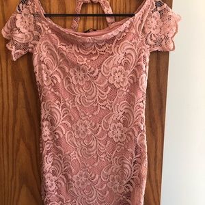 Pink lace dress
